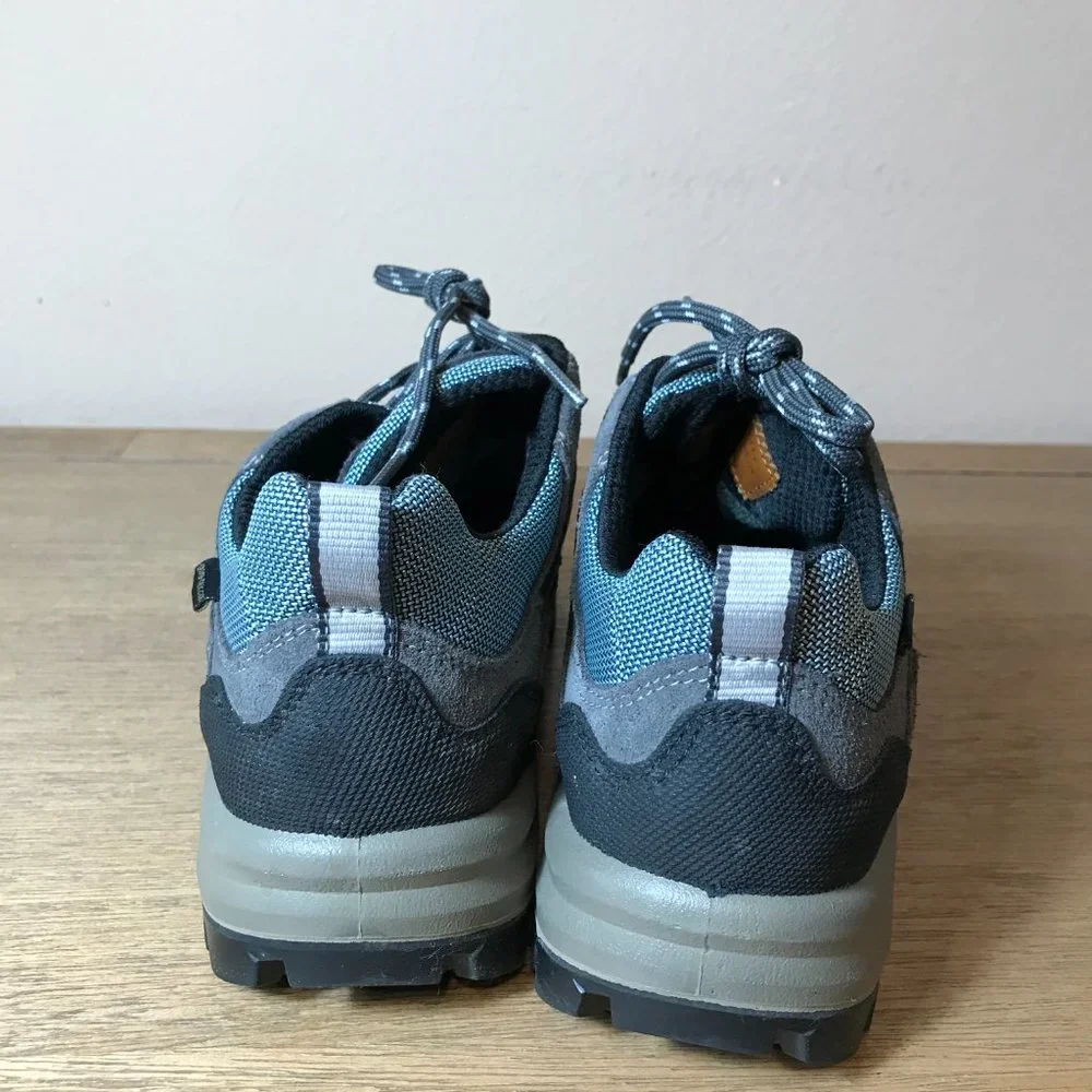 L.L.Bean Gore-Tex Hiking Shoes Vibram Soles Grey/Blue - Picture 7 of 8